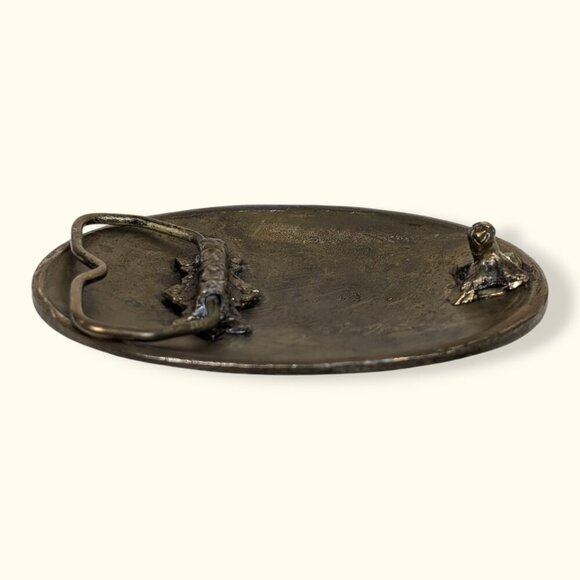 Vintage Baker Oil Treating Brass Belt Buckle - Picture 6 of 8